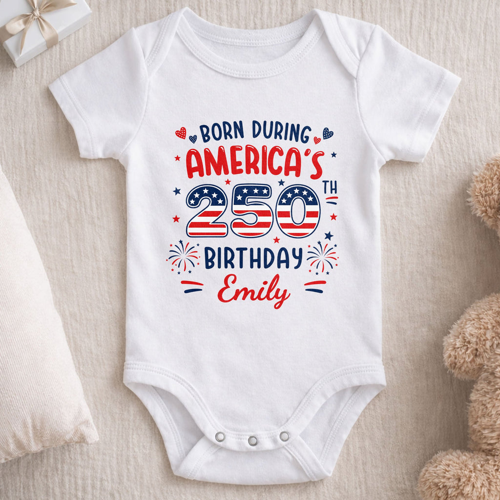 Personalized Baby Onesie Custom Name 4th of July Gift for Kids Baby Onesie GradoCreations