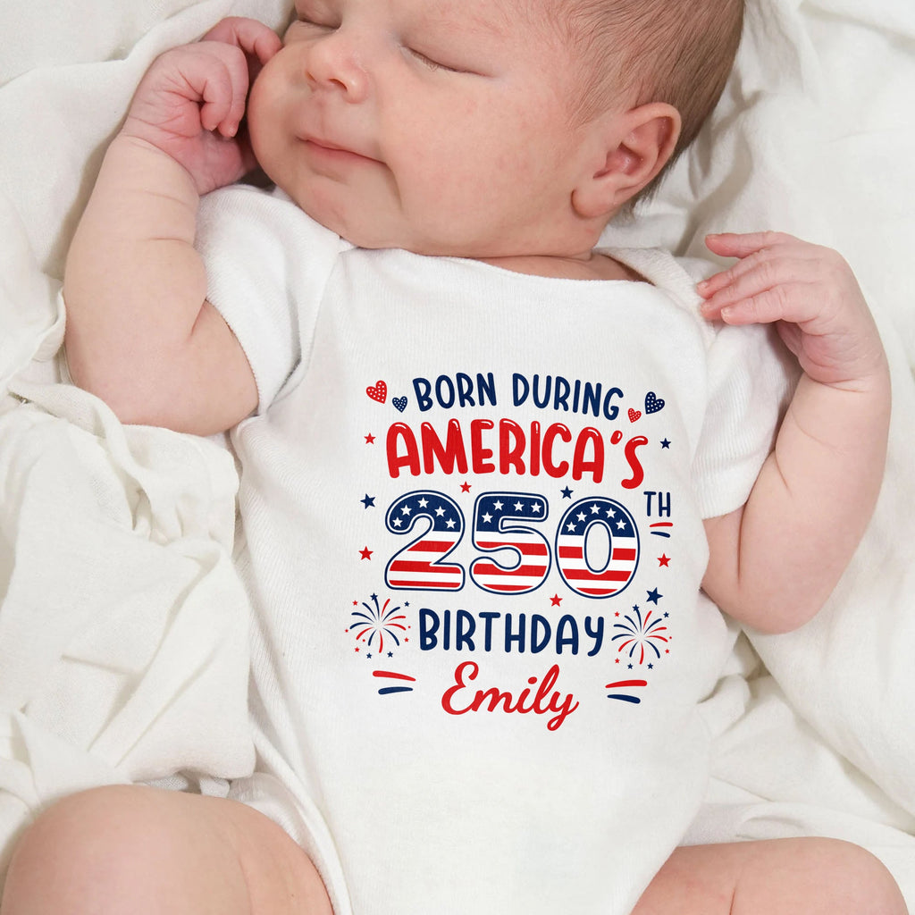 Personalized Baby Onesie Custom Name 4th of July Gift for Kids Baby Onesie GradoCreations