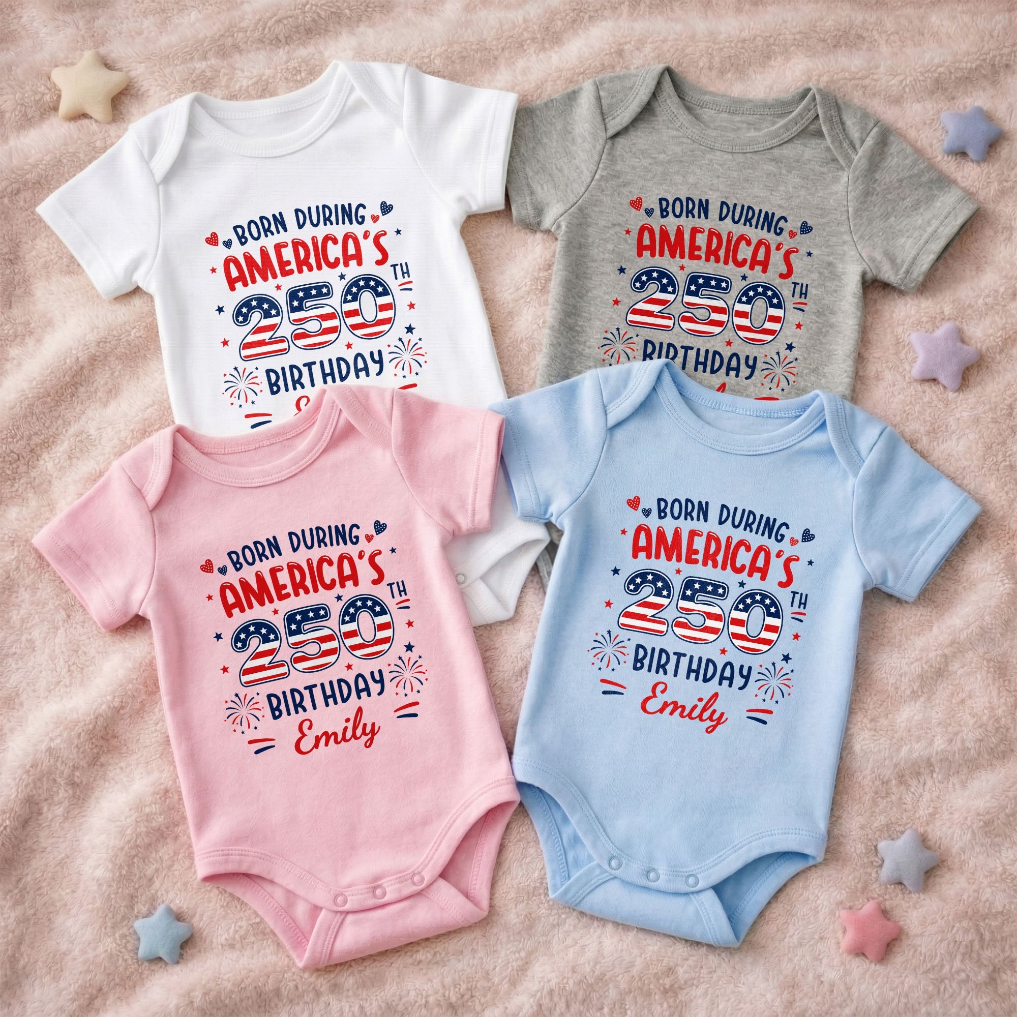 Personalized Baby Onesie Custom Name 4th of July Gift for Kids Baby Onesie GradoCreations
