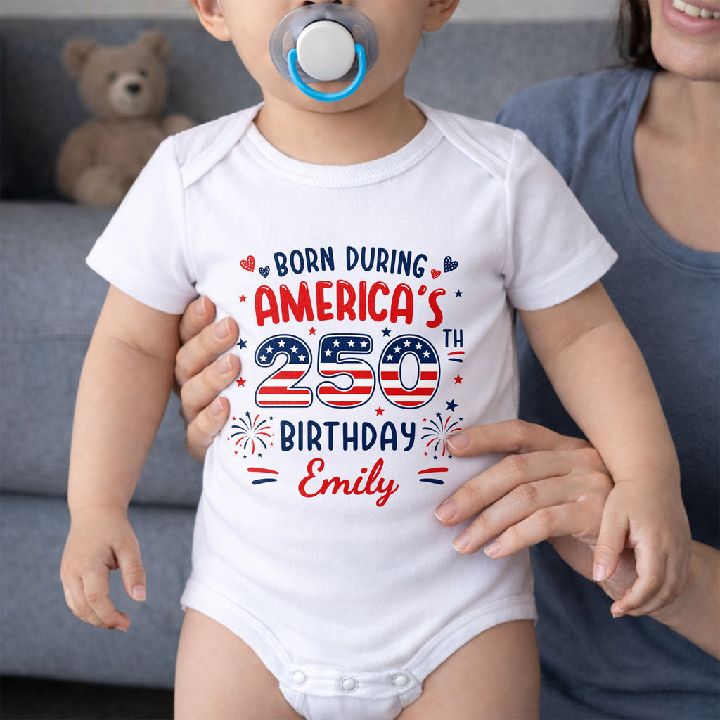 Personalized Baby Onesie Custom Name 4th of July Gift for Kids Baby Onesie GradoCreations