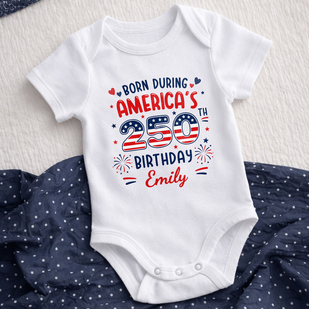 Personalized Baby Onesie Custom Name 4th of July Gift for Kids Baby Onesie GradoCreations