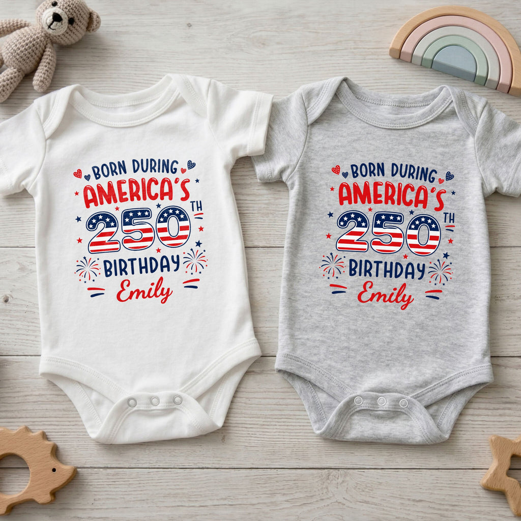 Personalized Baby Onesie Custom Name 4th of July Gift for Kids Baby Onesie GradoCreations