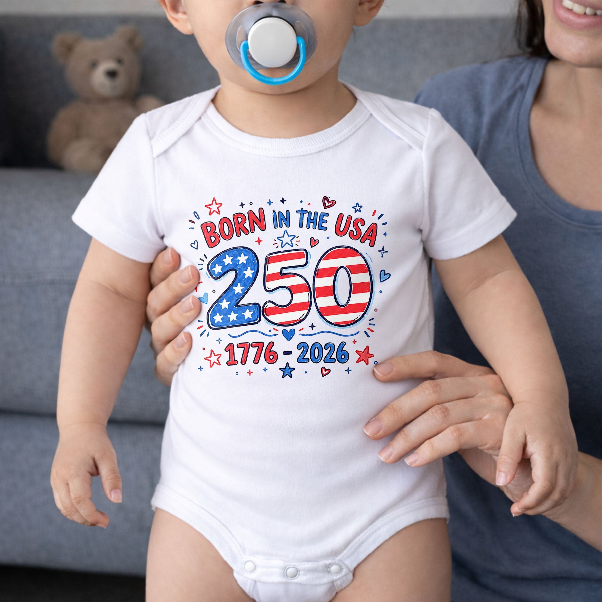 Personalized Baby Onesie Stars & Stripes Custom Name Gift Baby Onesie GradoCreations