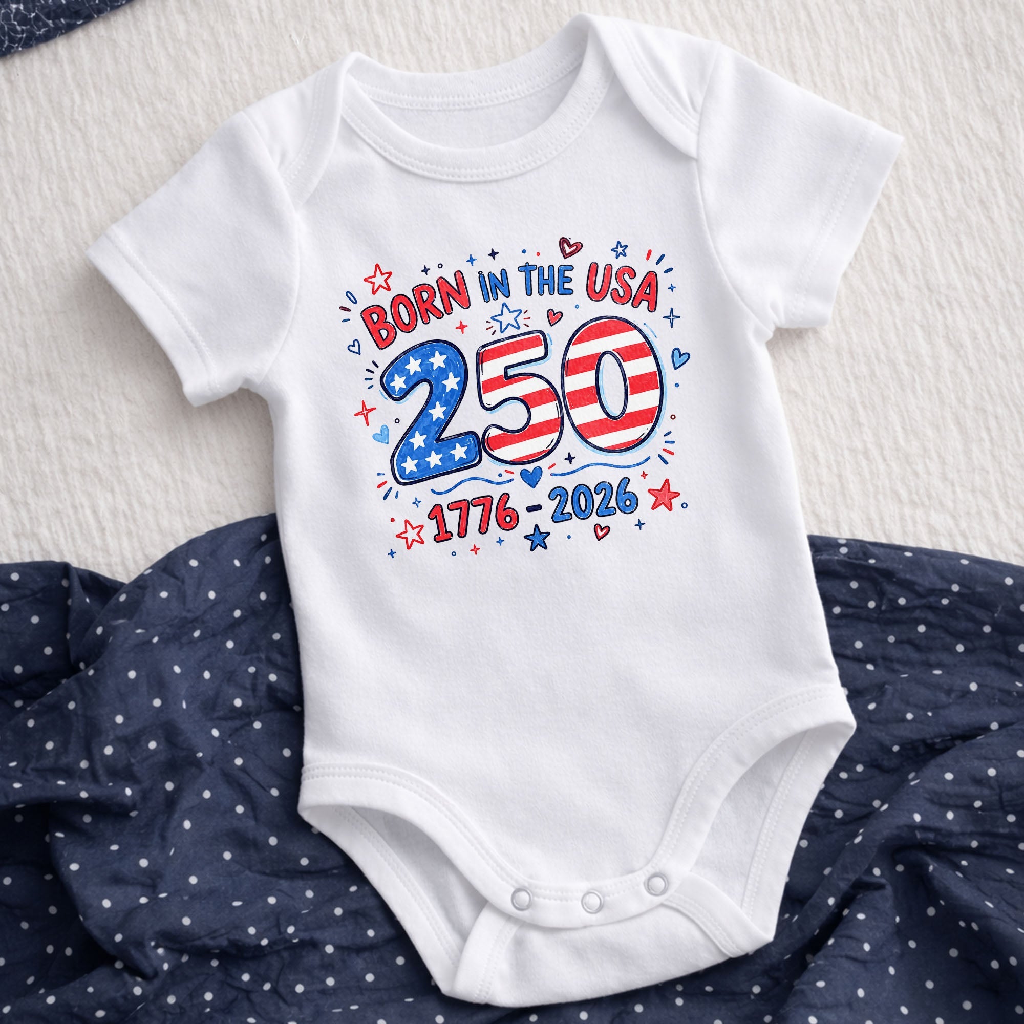 Personalized Baby Onesie Stars & Stripes Custom Name Gift Baby Onesie GradoCreations