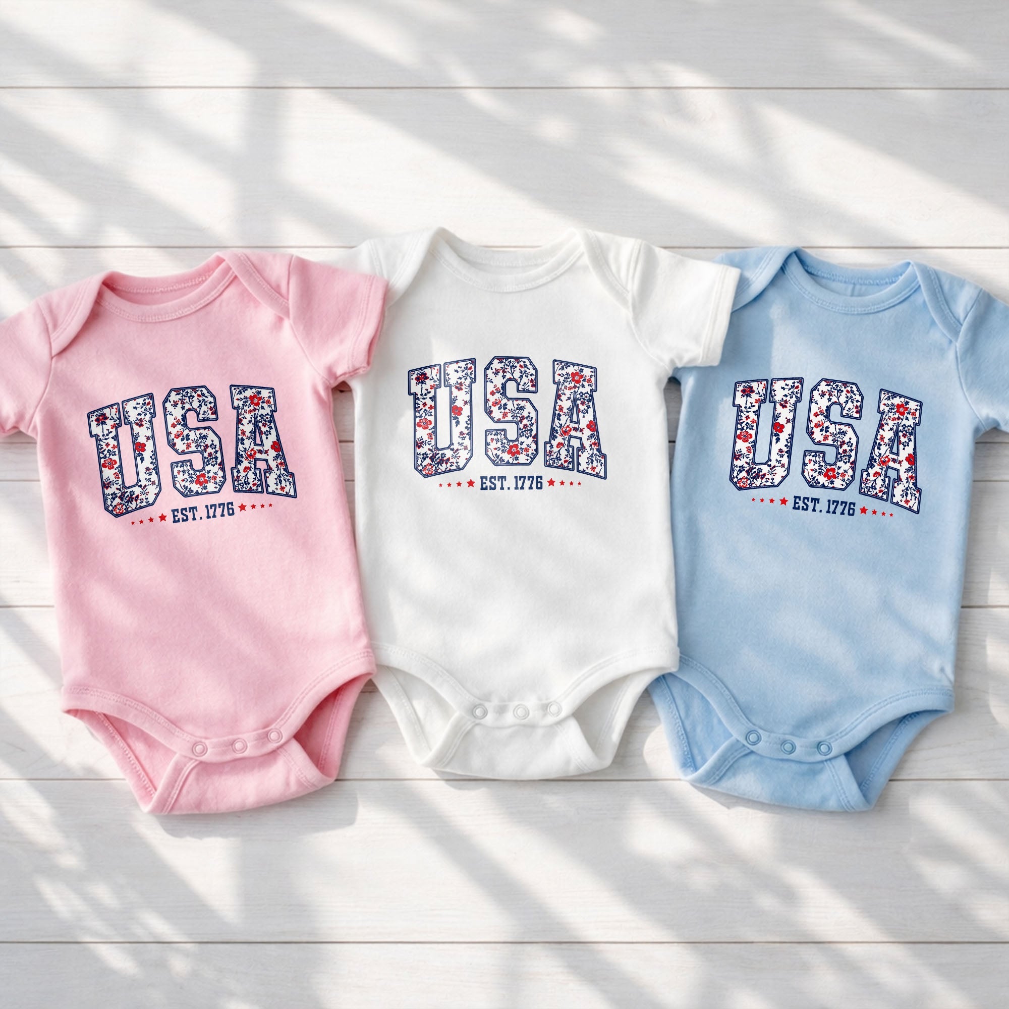 Personalized Floral Print Baby Onesie Custom Name Gift for Kids Baby Onesie GradoCreations