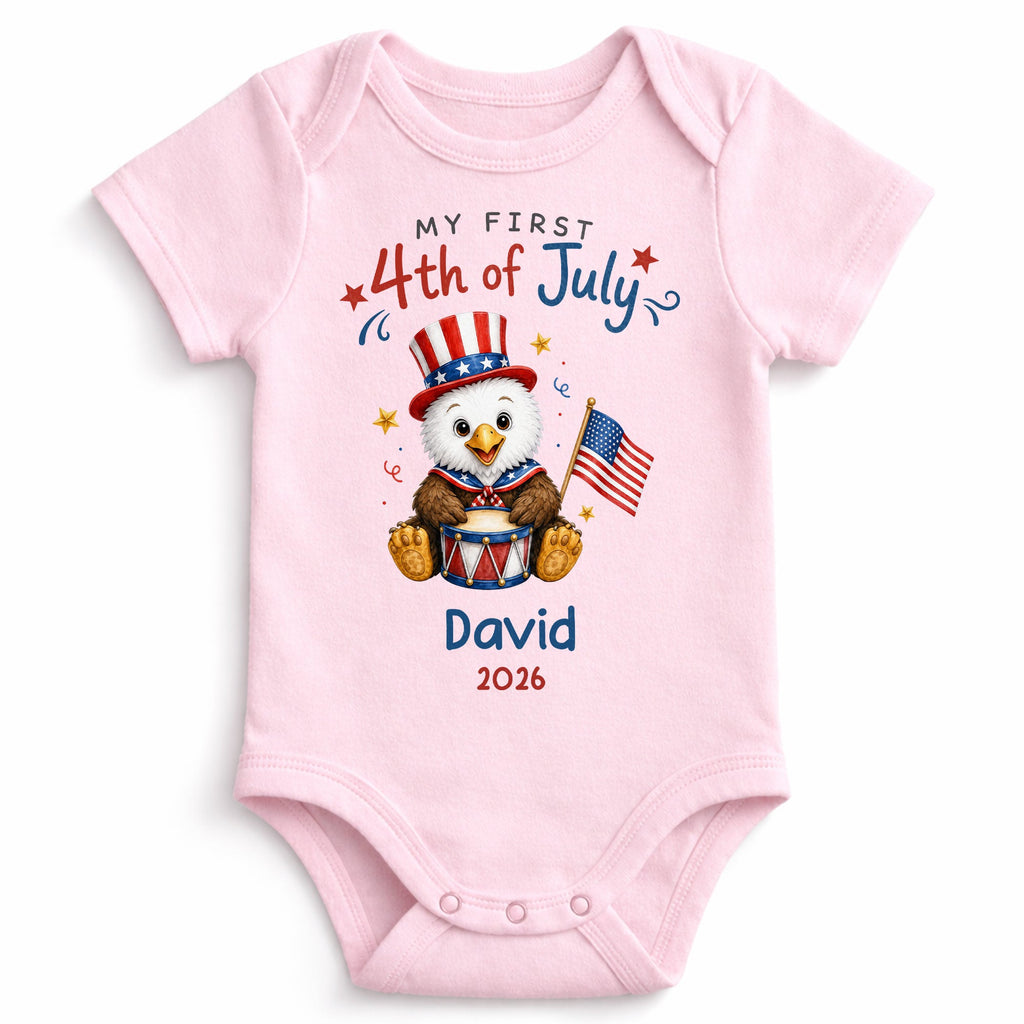 Personalized 4th of July Baby Onesie Custom Name Keepsake Gift Baby Onesie GradoCreations