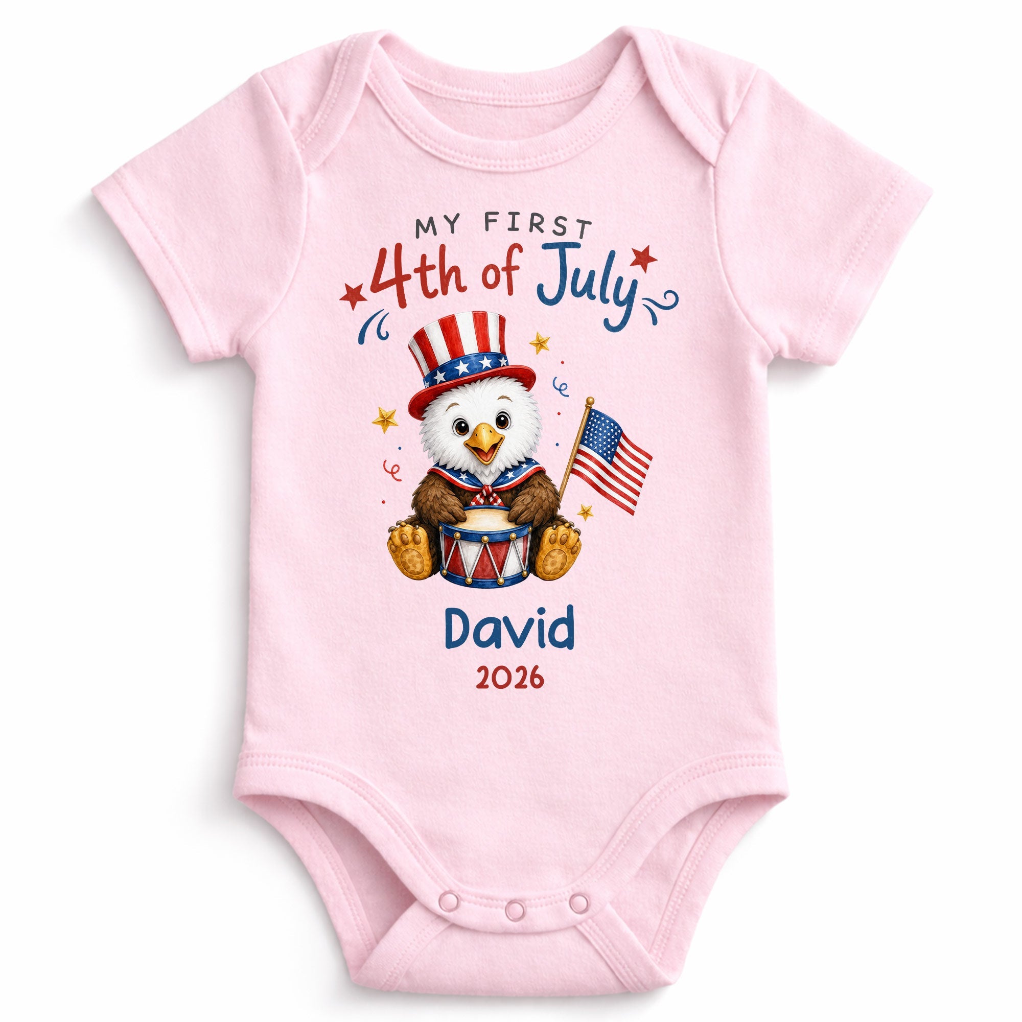 Personalized 4th of July Baby Onesie Custom Name Keepsake Gift Baby Onesie GradoCreations