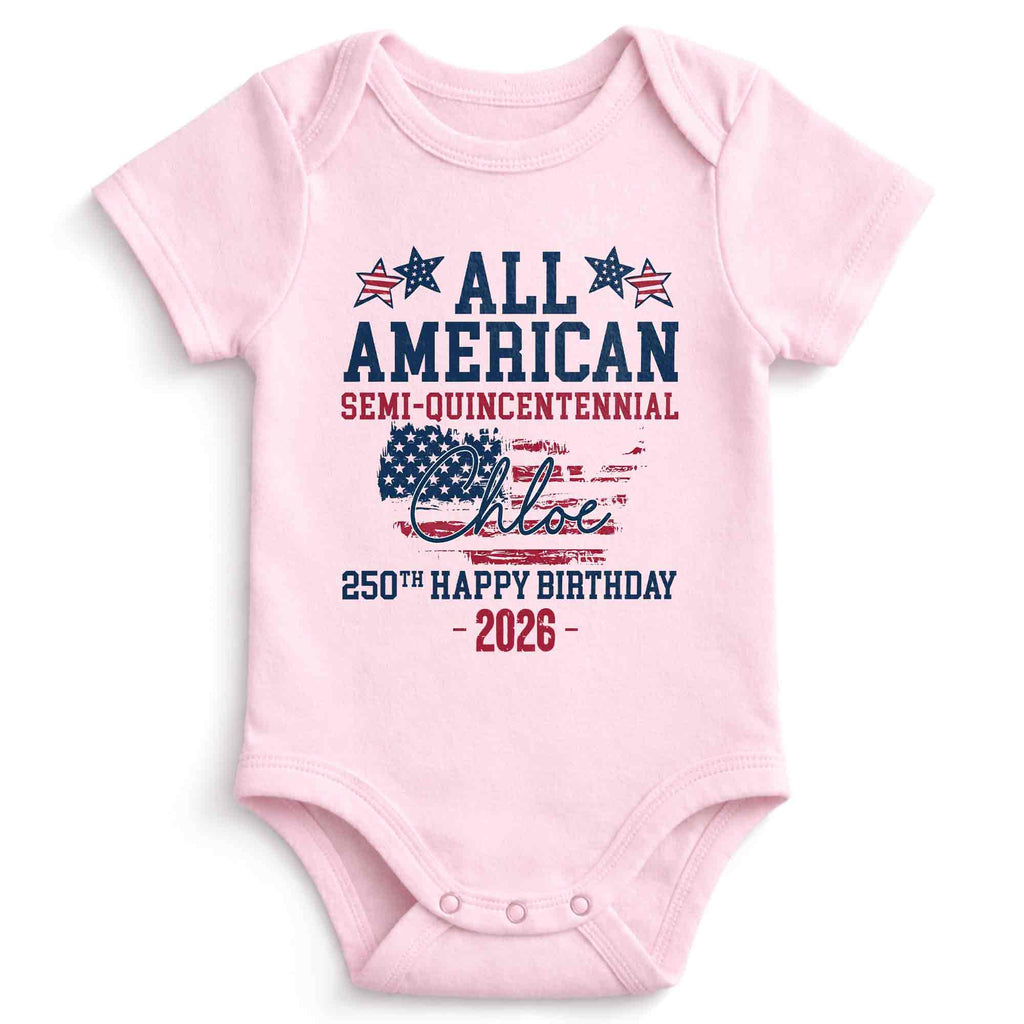Personalized Baby Onesie USA Flag Custom Name 4th of July Gift Baby Onesie GradoCreations
