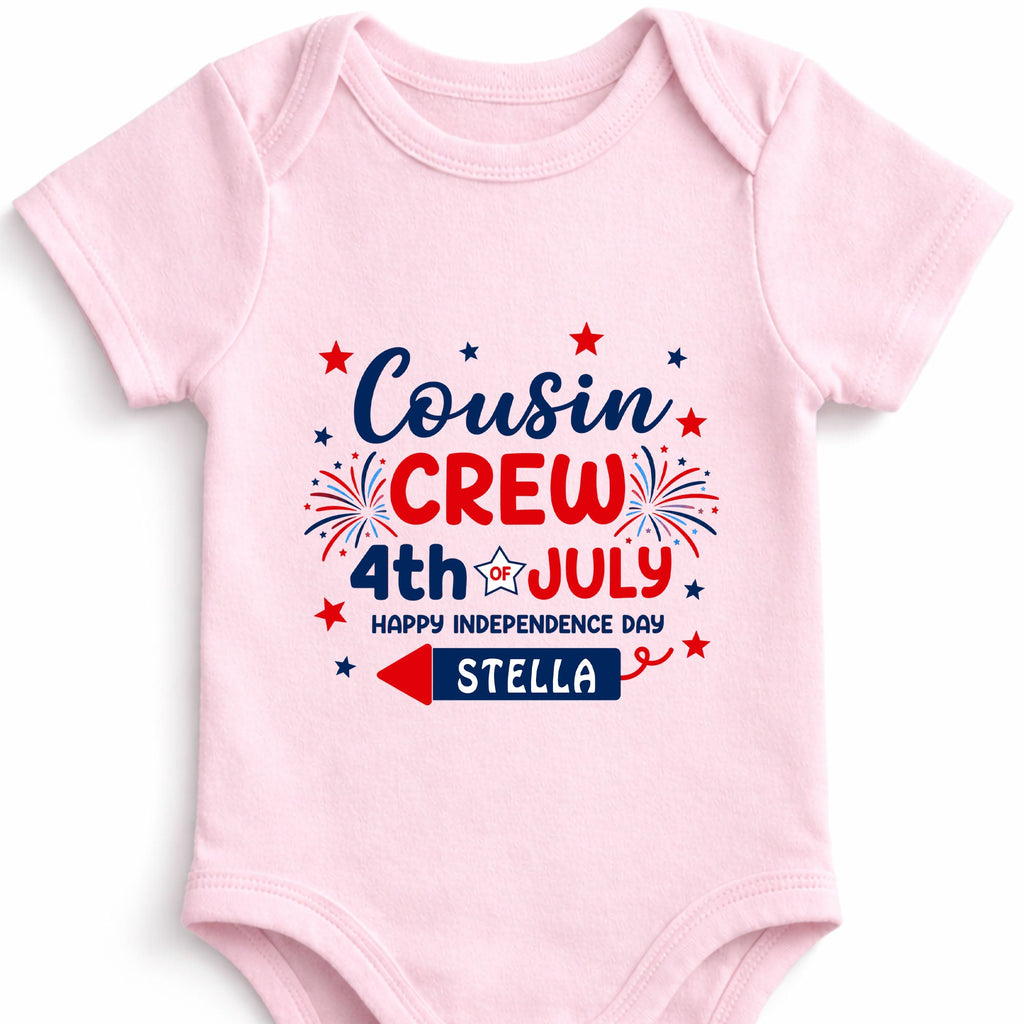Personalized Cousin Crew Baby Onesie Custom Name 4th of July Gift Baby Onesie GradoCreations