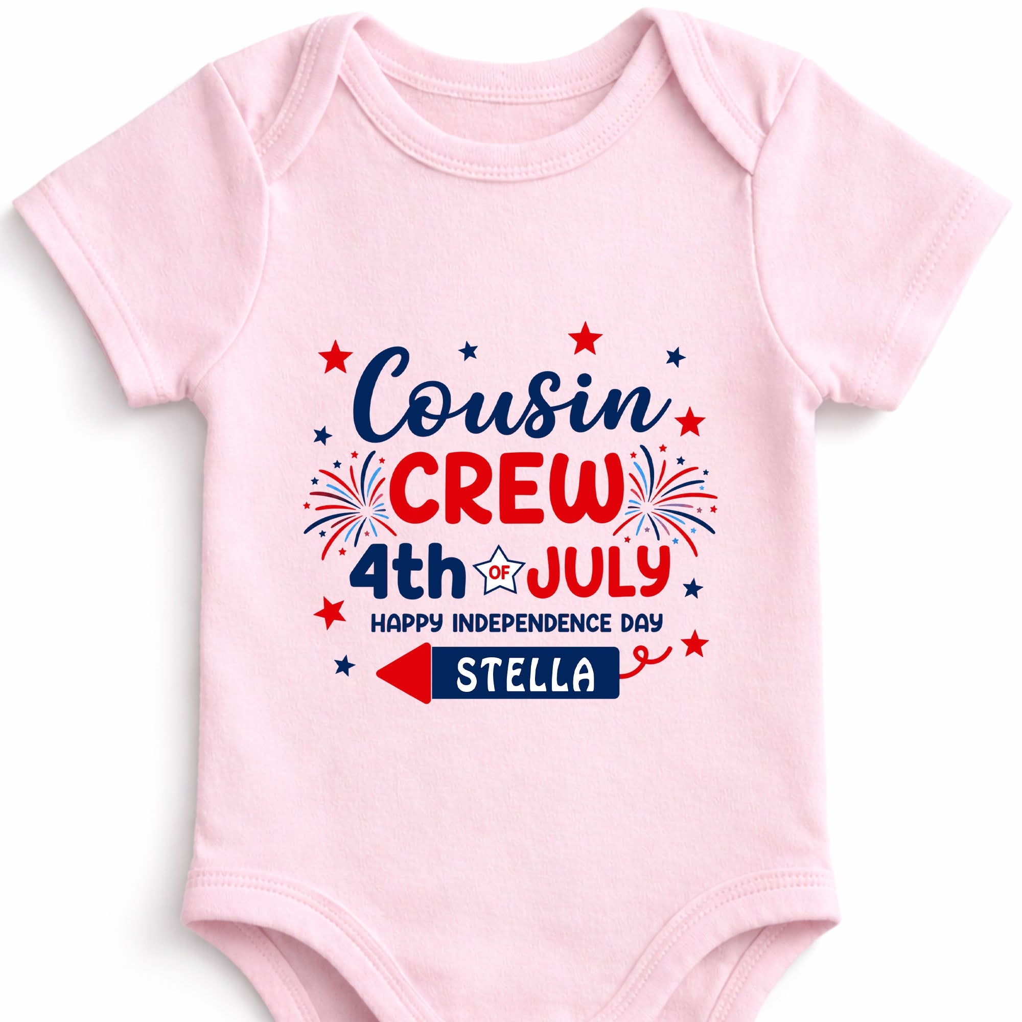 Personalized Cousin Crew Baby Onesie Custom Name 4th of July Gift Baby Onesie GradoCreations