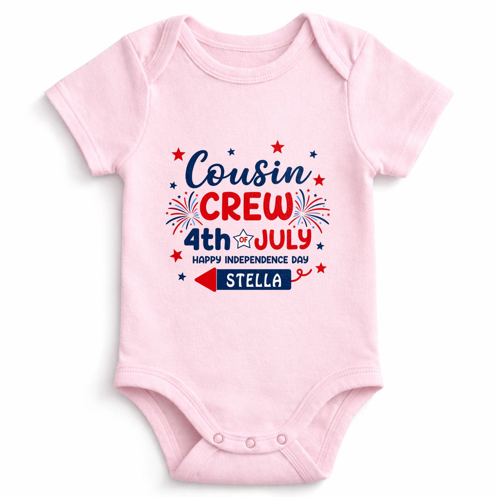 Personalized Cousin Crew Baby Onesie Custom Name 4th of July Gift Baby Onesie GradoCreations