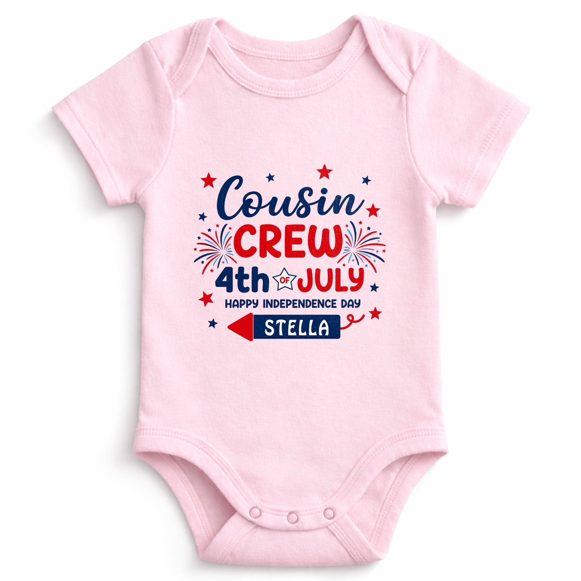 Personalized Cousin Crew Baby Onesie Custom Name 4th of July Gift Baby Onesie GradoCreations