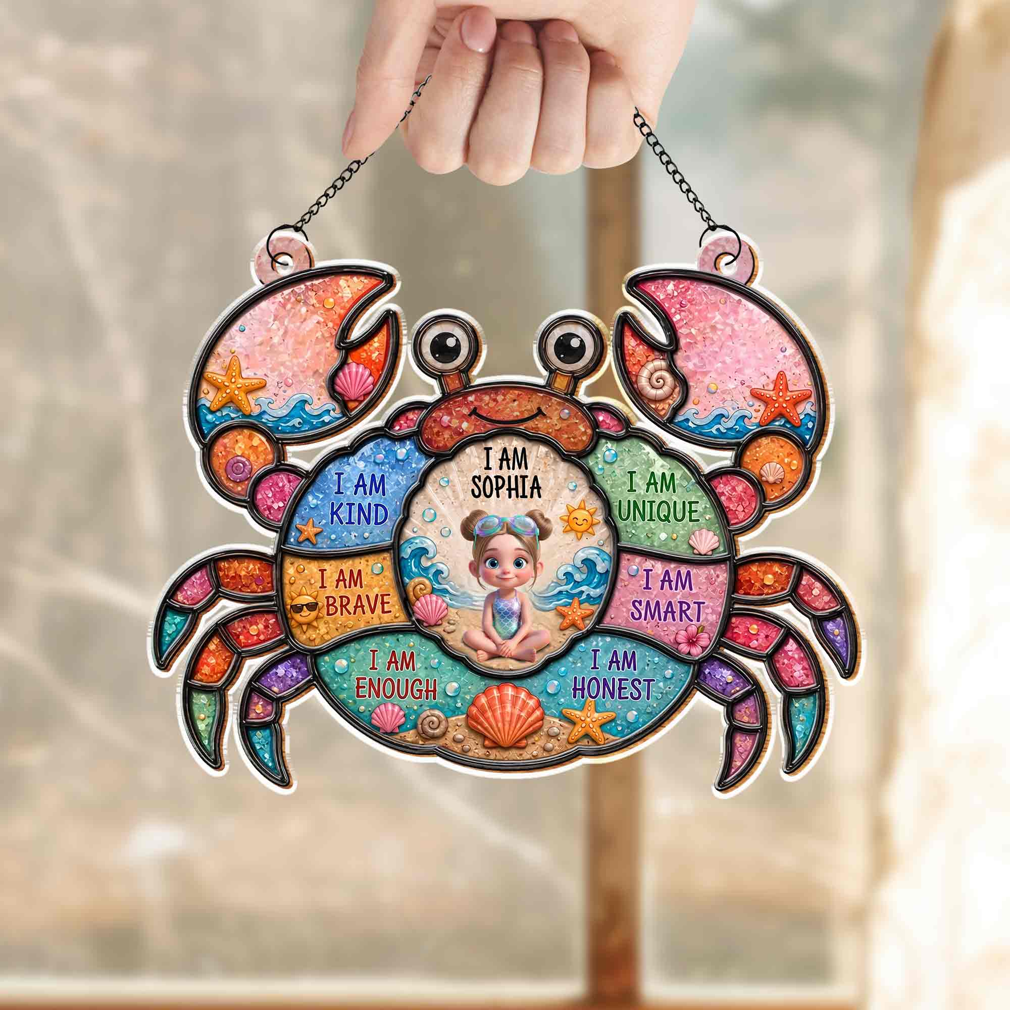 Personalized Custom Suncatcher with Affirmation for Kids Suncatcher GradoCreations