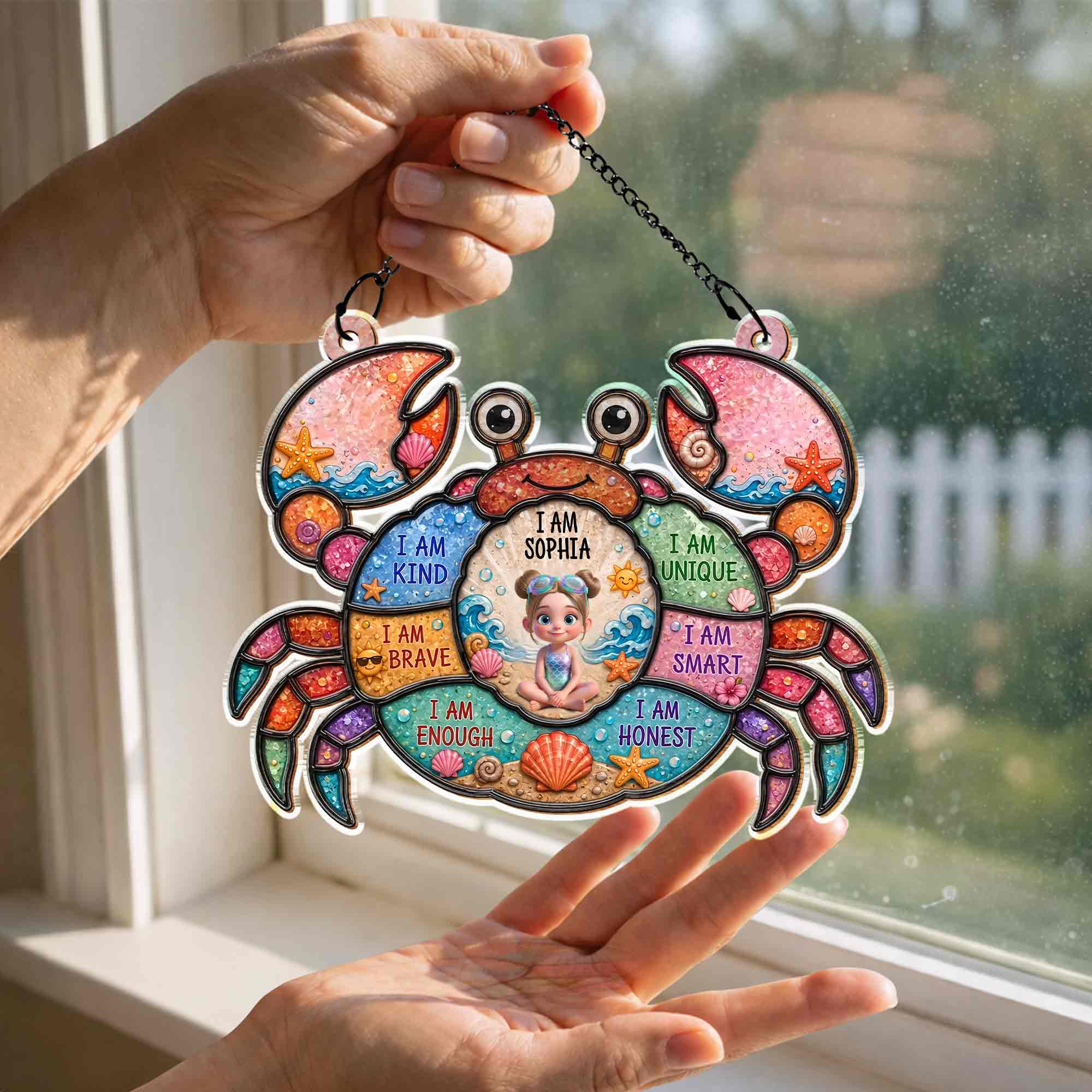 Personalized Custom Suncatcher with Affirmation for Kids Suncatcher GradoCreations