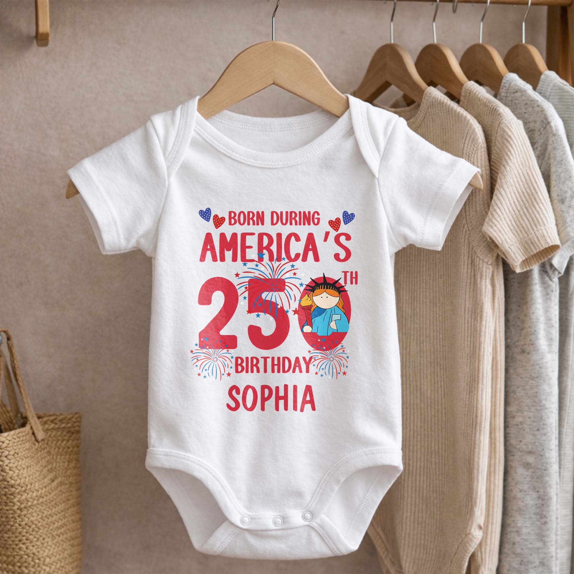 Personalized Custom Baby Onesie 4th of July Gift for Baby Baby Onesie GradoCreations
