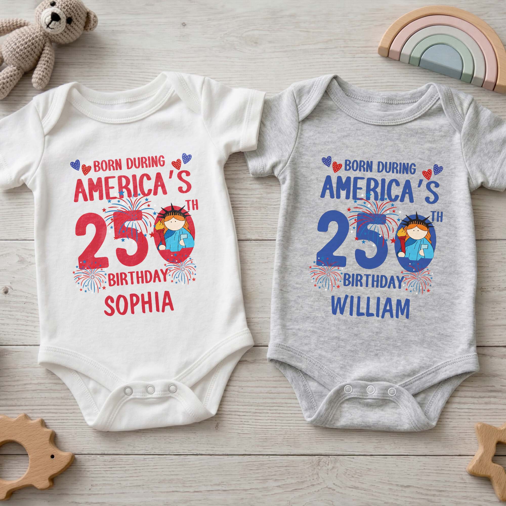 Personalized Custom Baby Onesie 4th of July Gift for Baby Baby Onesie GradoCreations
