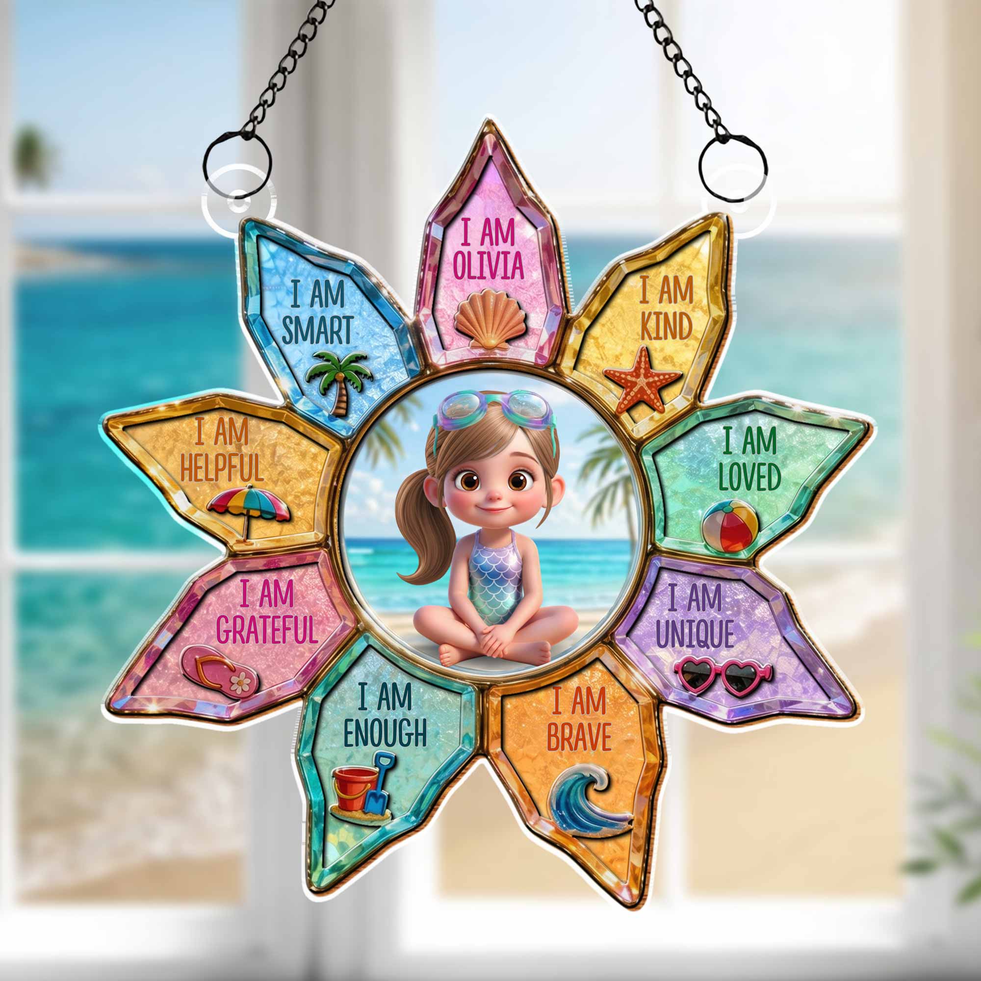 Personalized Custom Suncatcher Kids Affirmation Gift for Girls/Boys Suncatcher GradoCreations