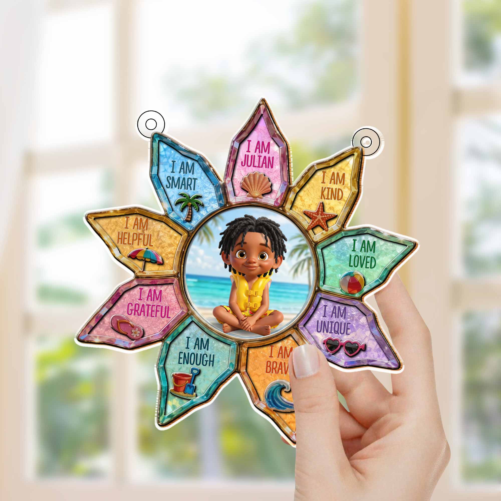 Personalized Custom Suncatcher Kids Affirmation Gift for Girls/Boys Suncatcher GradoCreations