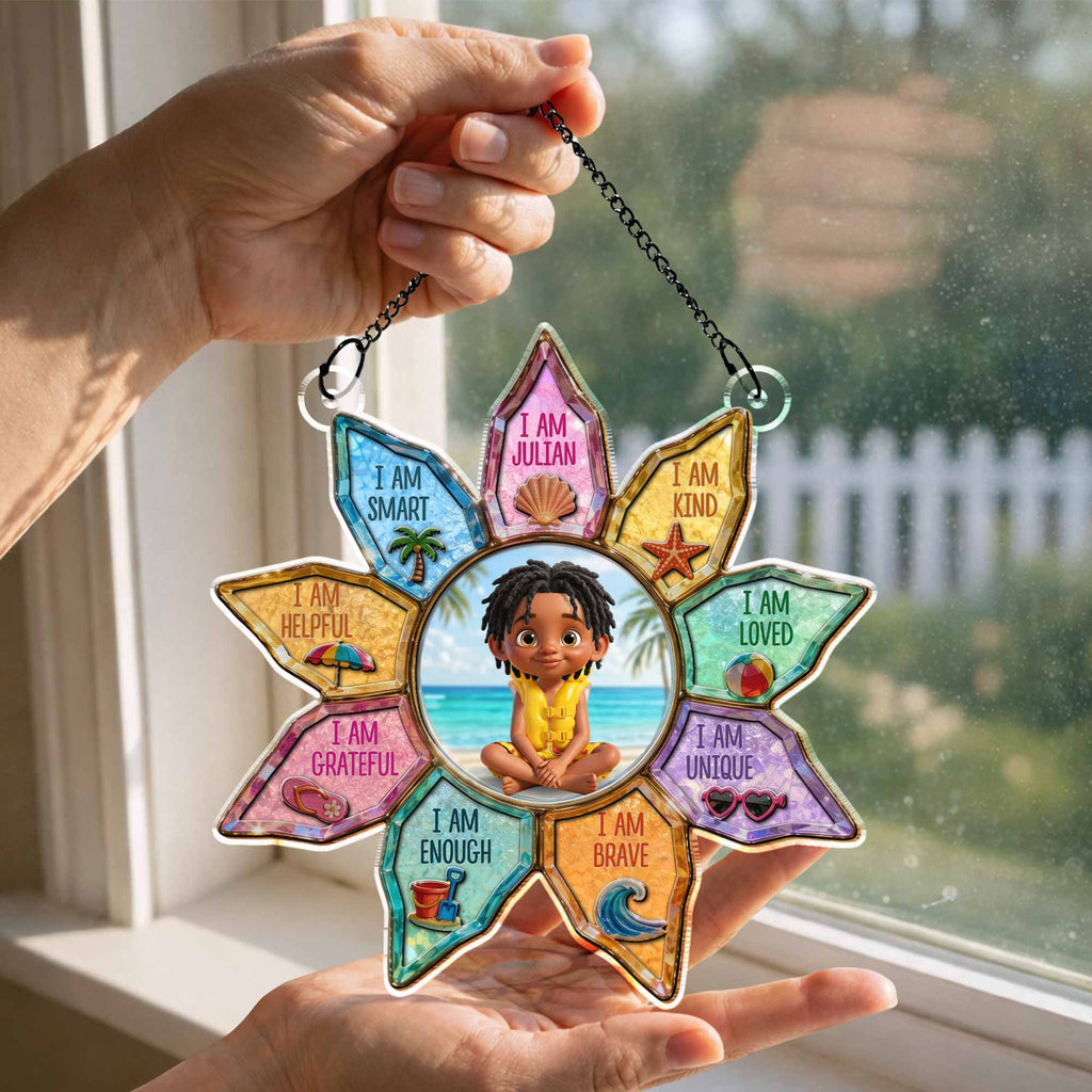 Personalized Custom Suncatcher Kids Affirmation Gift for Girls/Boys Suncatcher GradoCreations