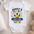 Personalized Baby Onesie Custom Name Soccer Championship Gift Baby Onesie GradoCreations