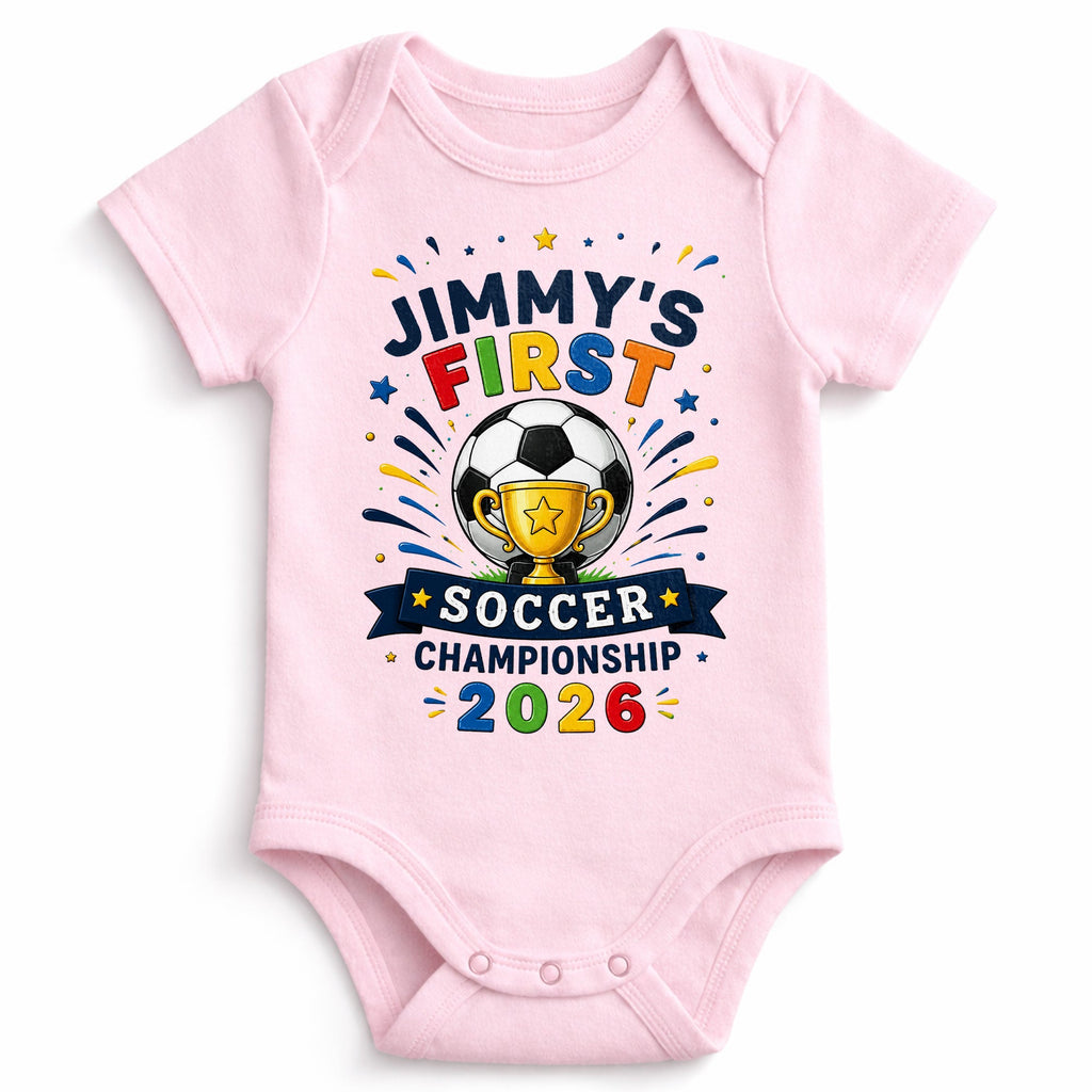 Personalized Baby Onesie Custom Name Soccer Championship Gift Baby Onesie GradoCreations