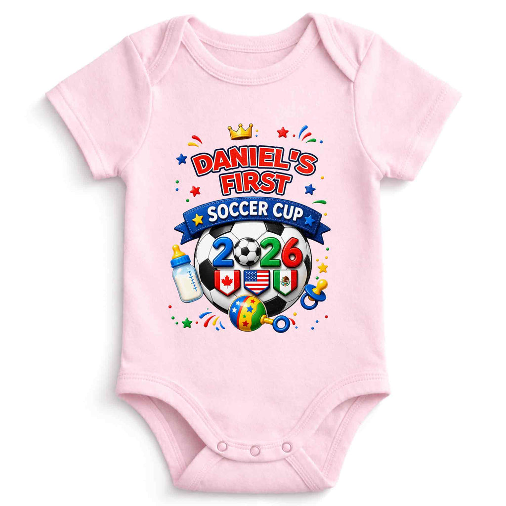 Personalized Soccer Ball Baby Onesie Custom Name Gift for Kids Baby Onesie GradoCreations