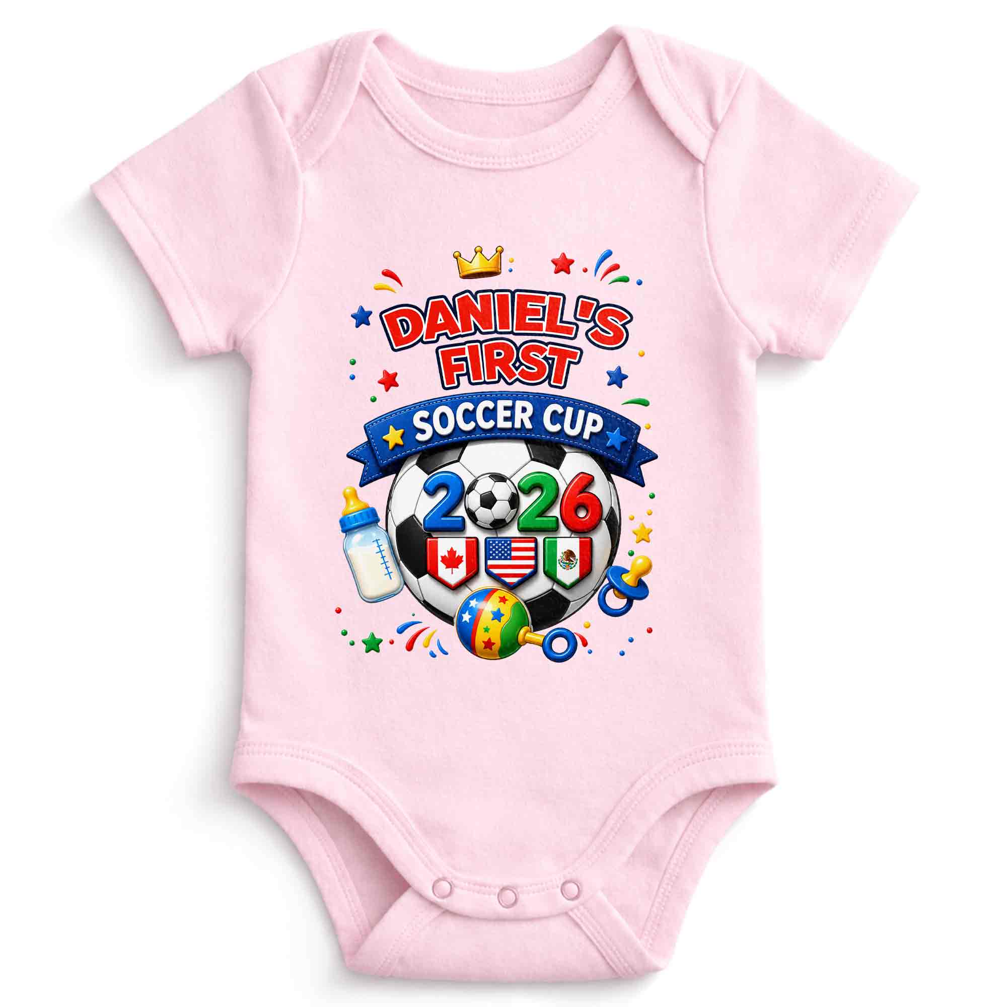 Personalized Soccer Ball Baby Onesie Custom Name Gift for Kids Baby Onesie GradoCreations
