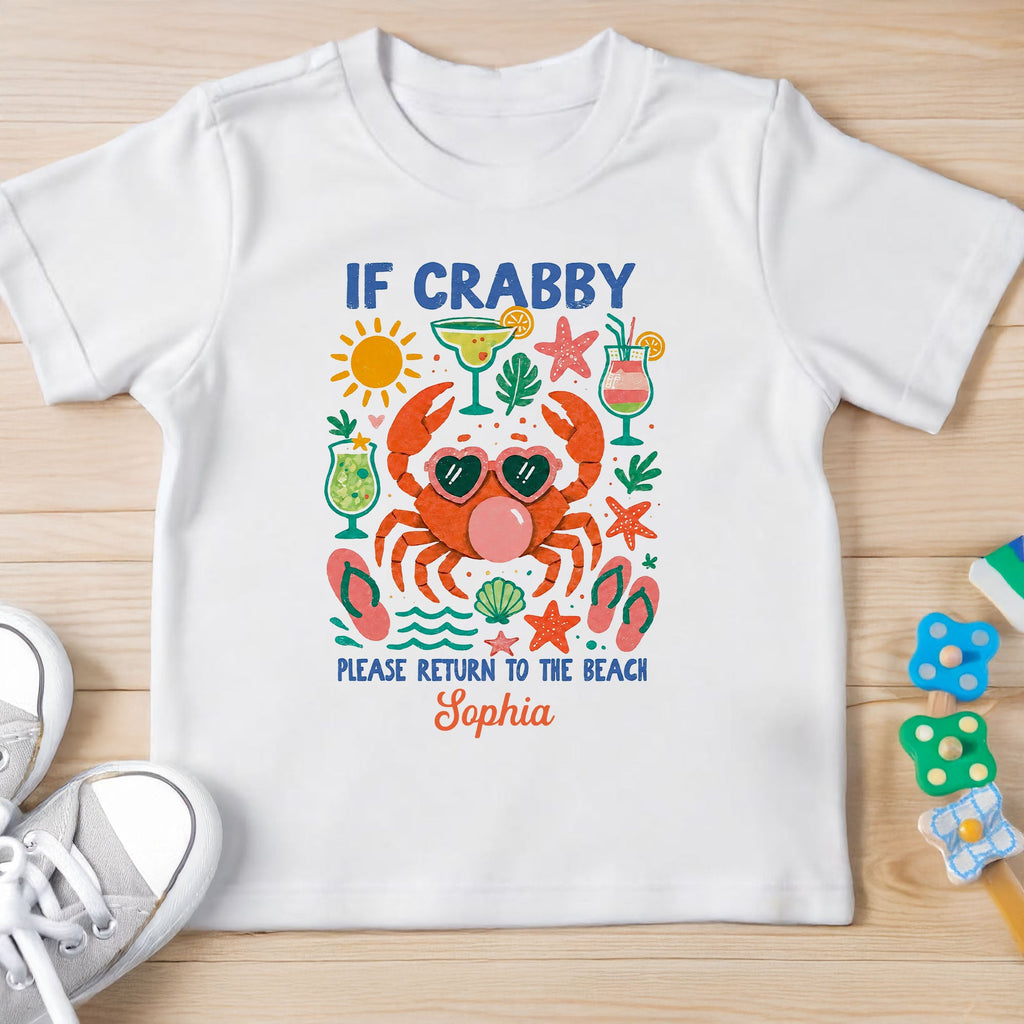 Personalized Youth T-Shirt Custom Name Beach Crab Gift
