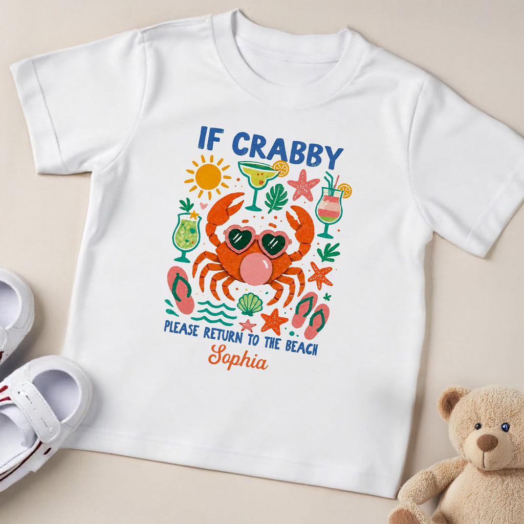 Personalized Youth T-Shirt Custom Name Beach Crab Gift
