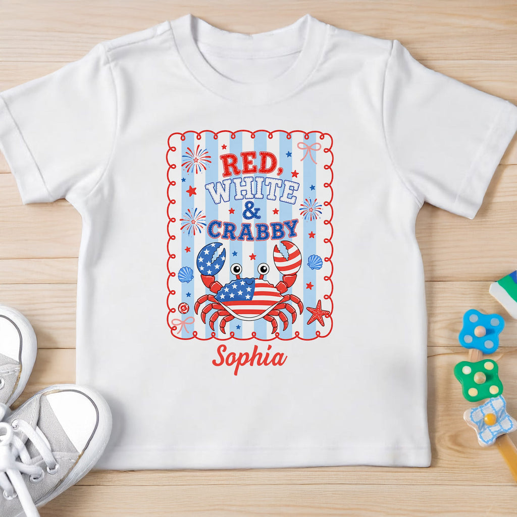 Personalized Red White and Crabby Youth T-Shirt Custom Name Gift for Kids Youth T-Shirt GradoCreations