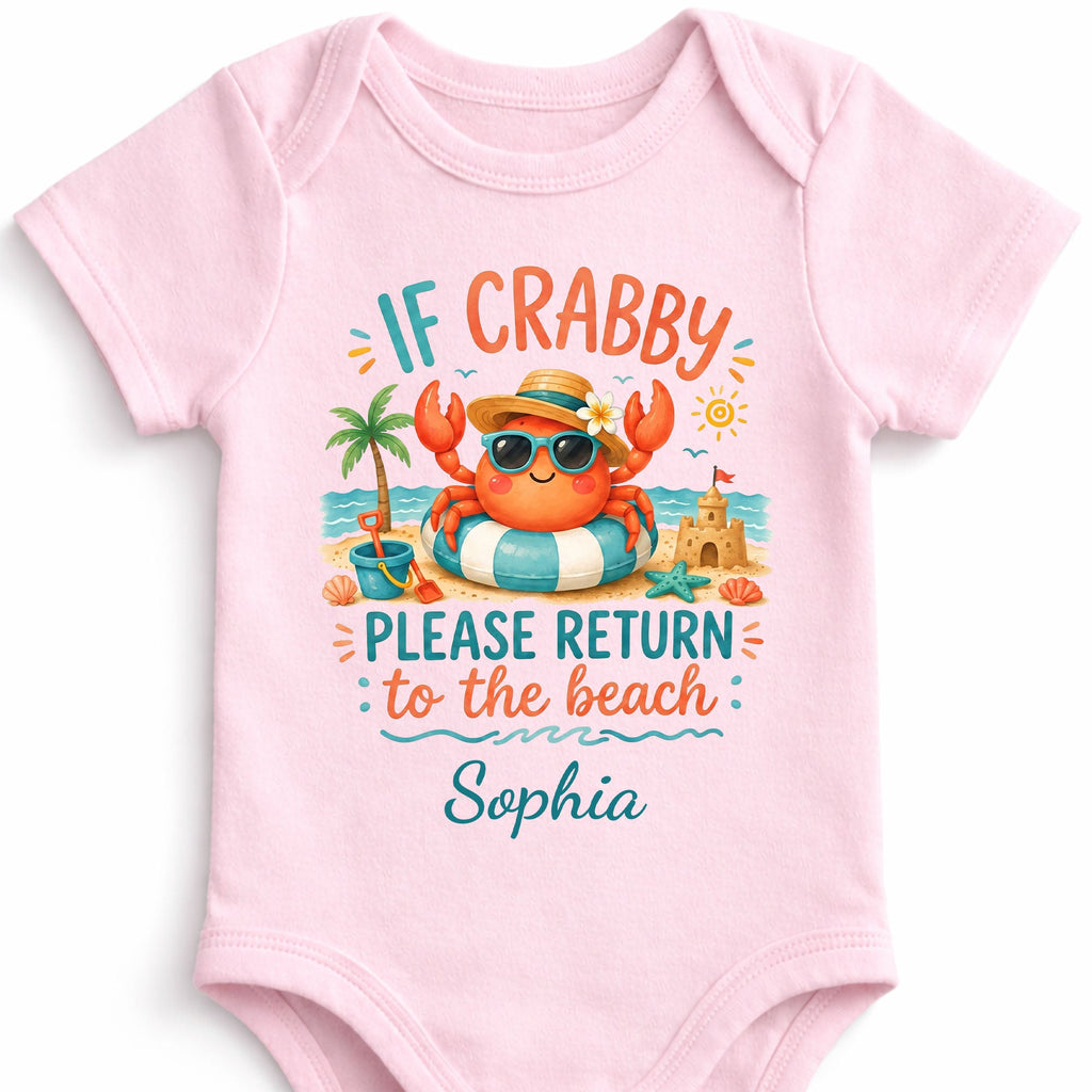 Personalized Crab Beach Baby Onesie Custom Name Gift
