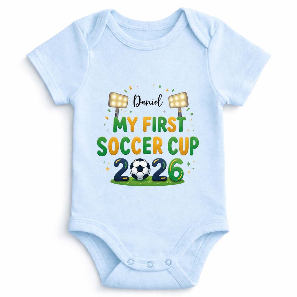 Personalized Baby Onesie Soccer Cup Custom Name Gift for Kids Baby Onesie GradoCreations