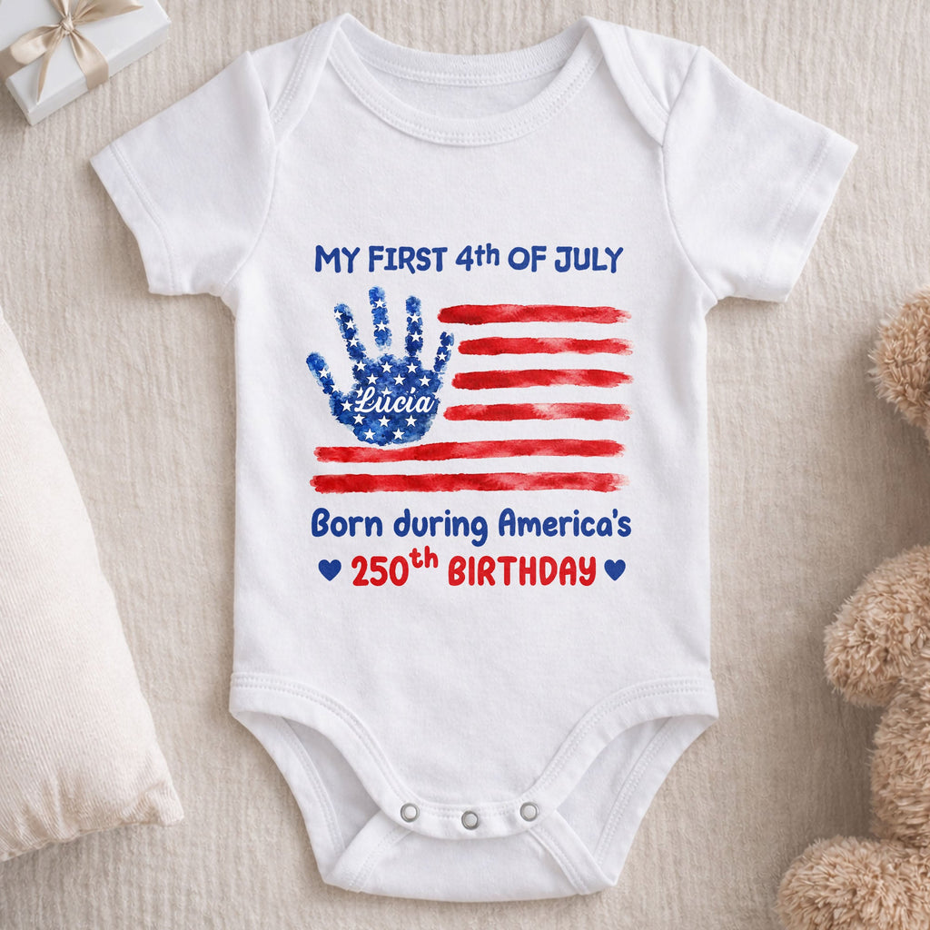 Personalized Baby Onesie 4th of July Handprint Gift Idea Baby Onesie GradoCreations
