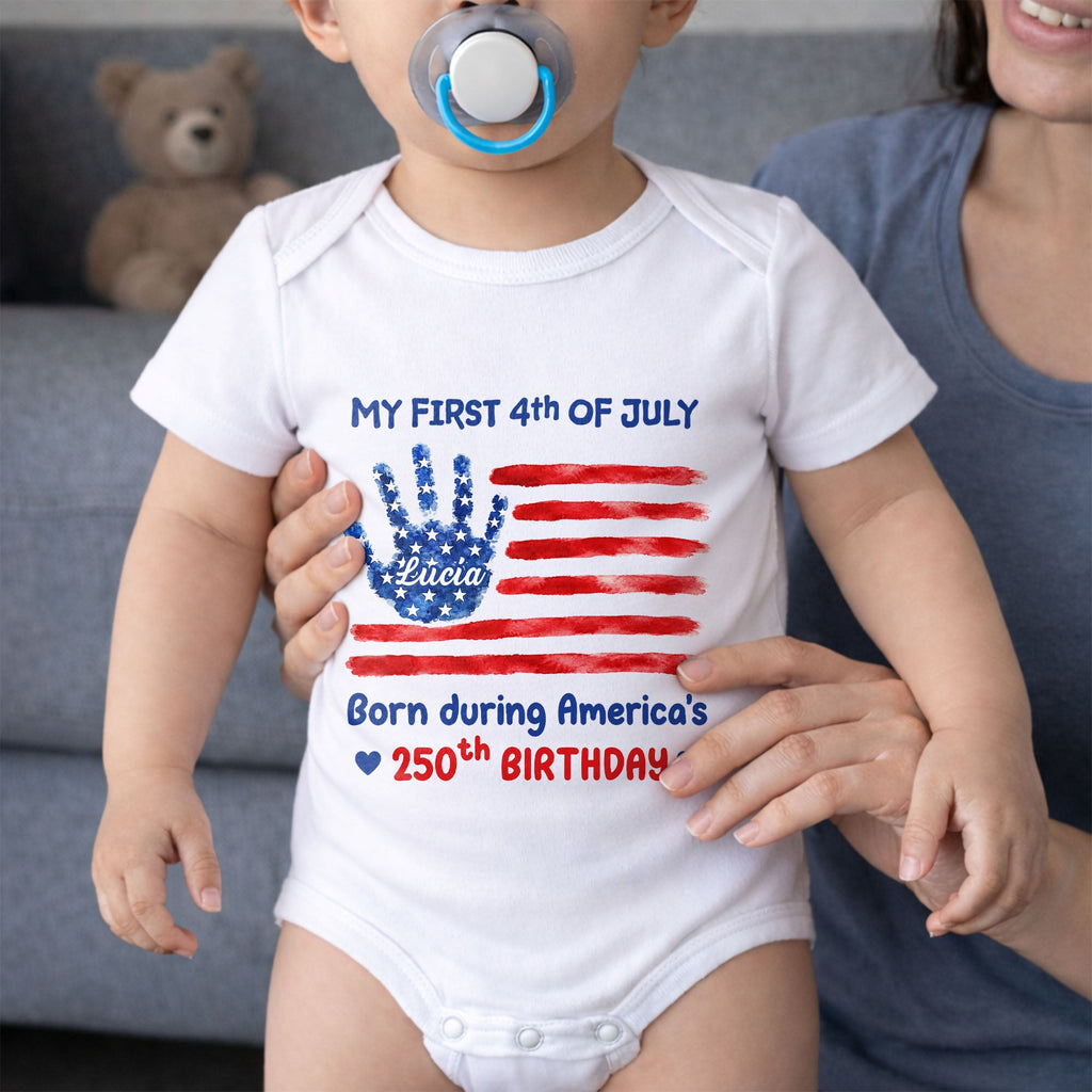 Personalized Baby Onesie 4th of July Handprint Gift Idea Baby Onesie GradoCreations