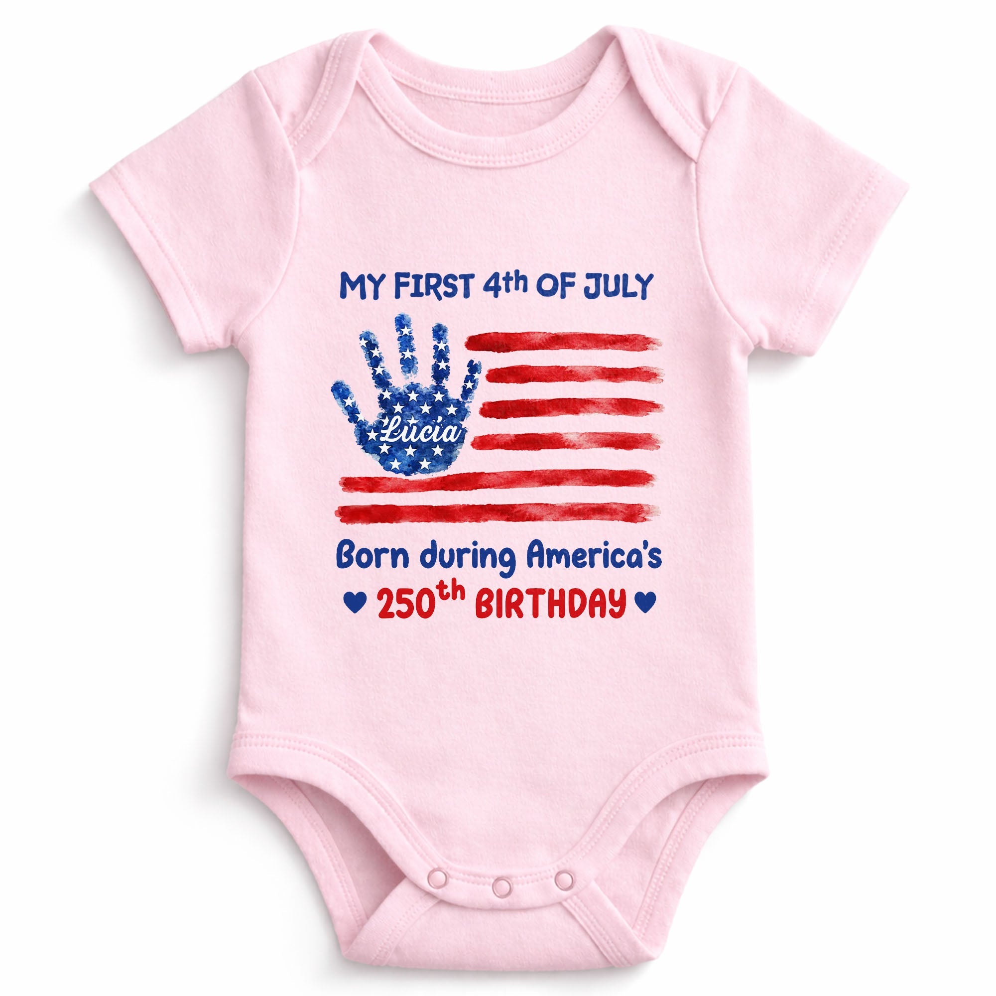 Personalized Baby Onesie 4th of July Handprint Gift Idea Baby Onesie GradoCreations