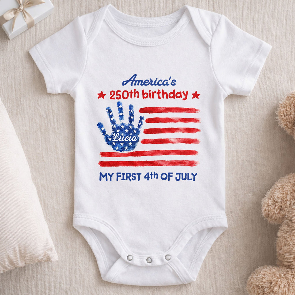 Personalized Baby Onesie Custom Name 4th of July Gift Baby Onesie GradoCreations