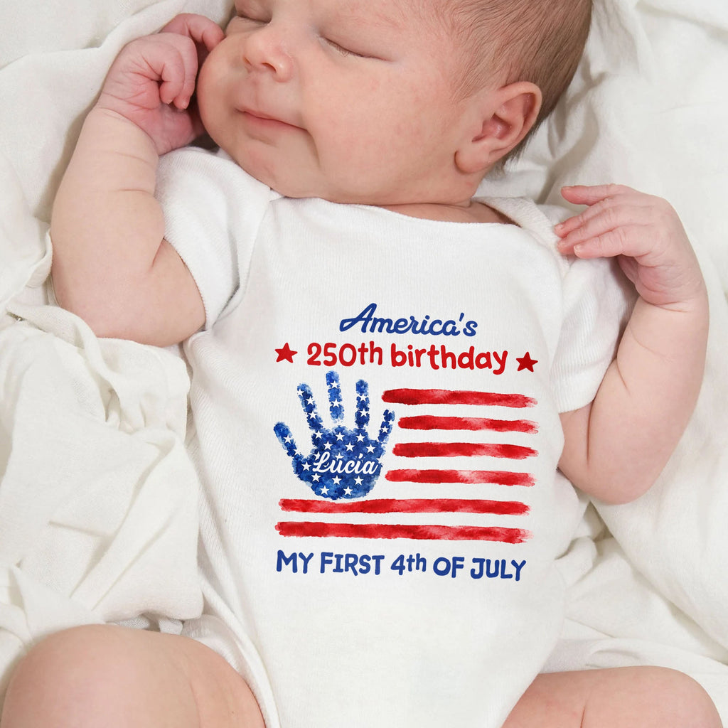 Personalized Baby Onesie Custom Name 4th of July Gift Baby Onesie GradoCreations