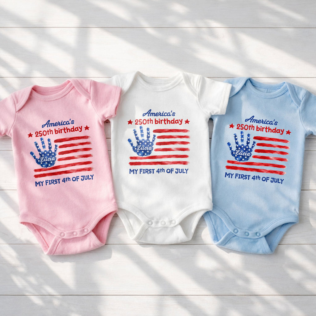 Personalized Baby Onesie Custom Name 4th of July Gift Baby Onesie GradoCreations