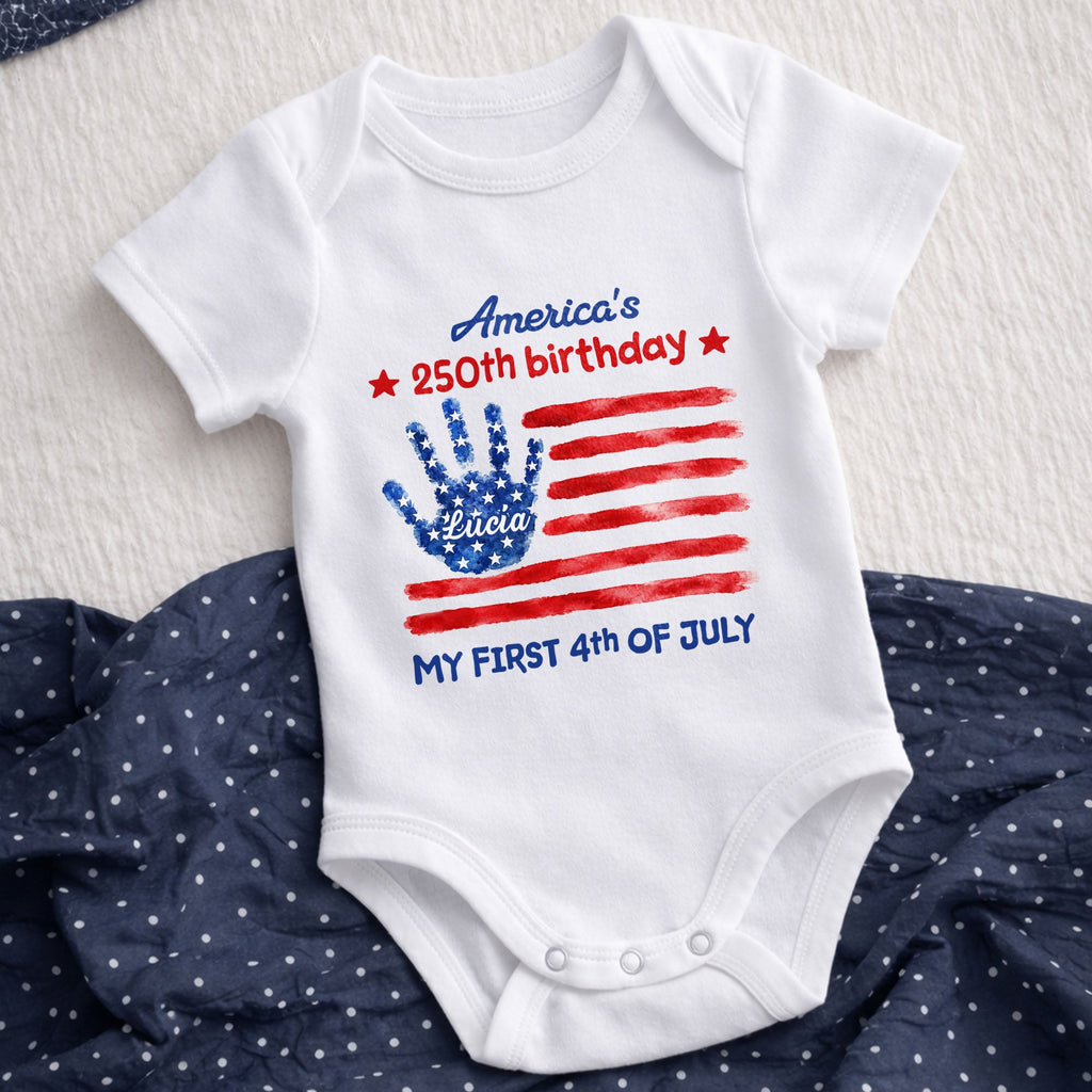 Personalized Baby Onesie Custom Name 4th of July Gift Baby Onesie GradoCreations