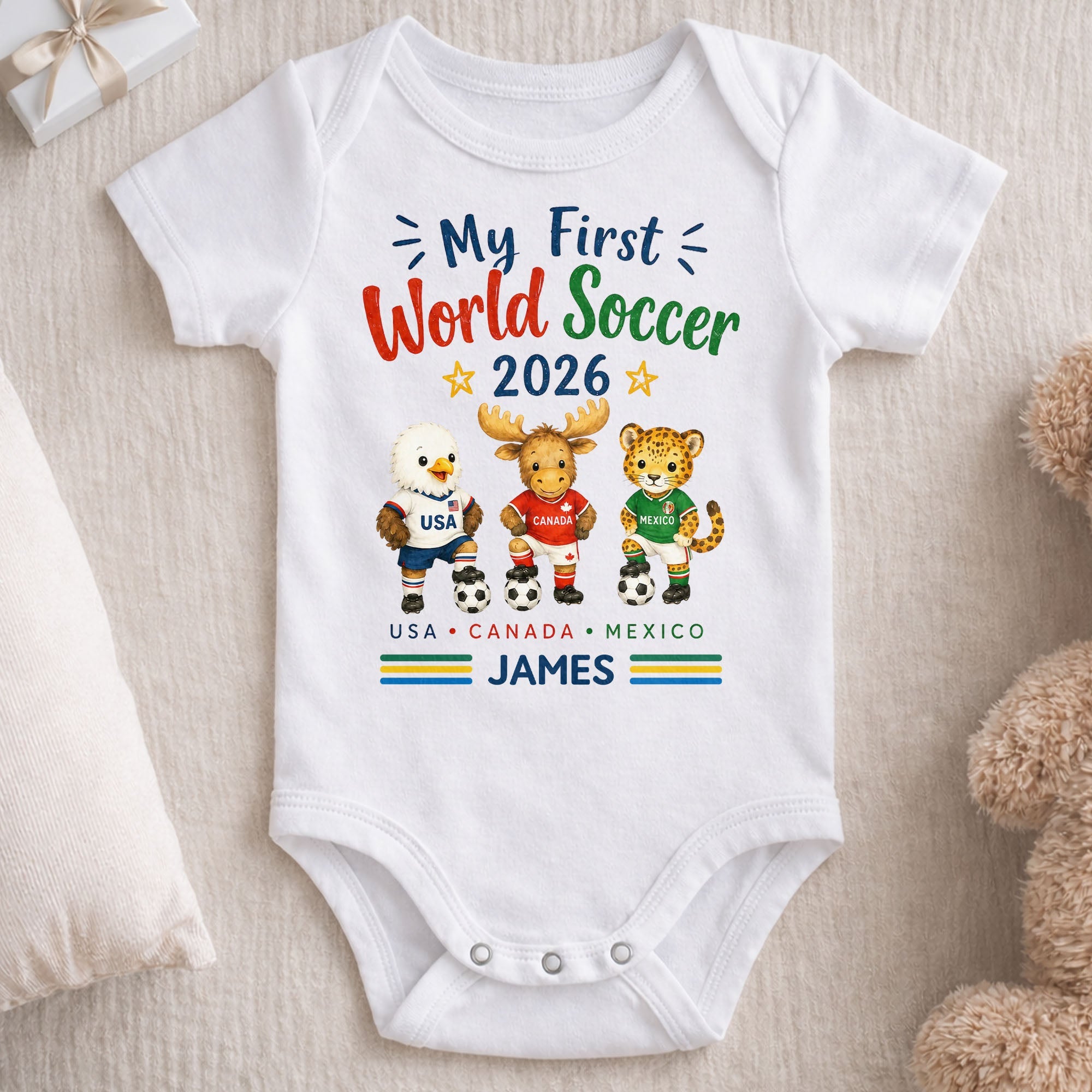 Personalized Baby Onesie Custom Name Soccer Gift for Kids Baby Onesie GradoCreations