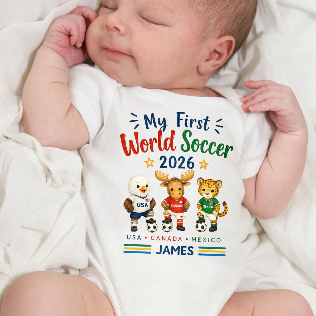 Personalized Baby Onesie Custom Name Soccer Gift for Kids Baby Onesie GradoCreations