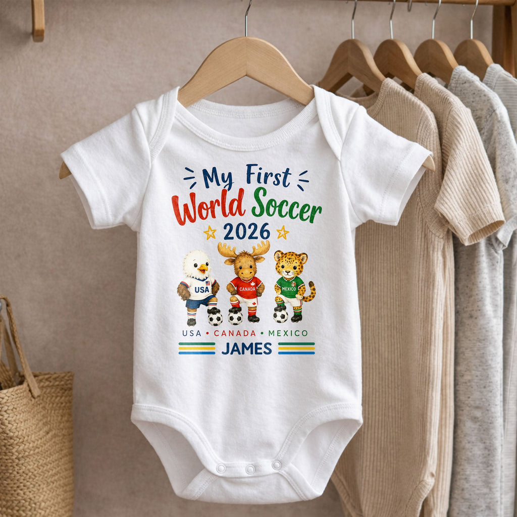 Personalized Baby Onesie Custom Name Soccer Gift for Kids Baby Onesie GradoCreations