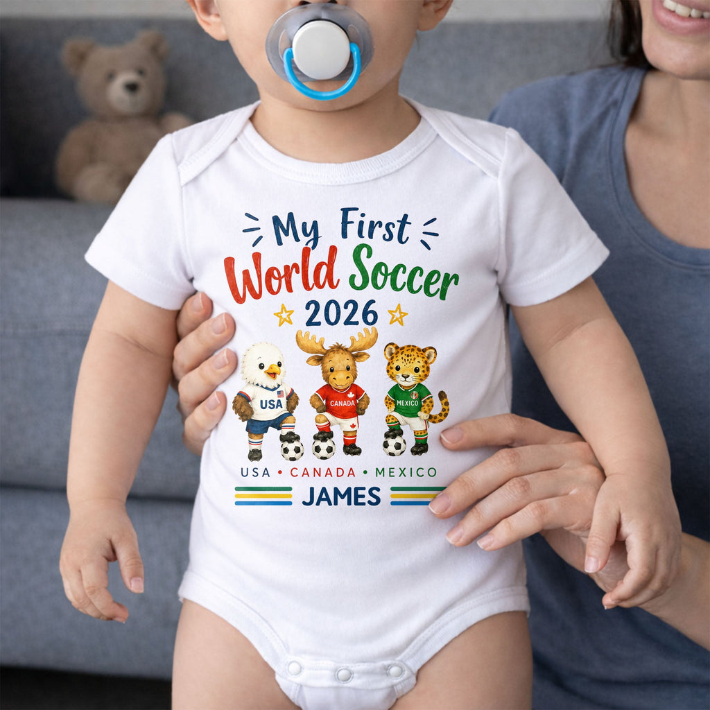 Personalized Baby Onesie Custom Name Soccer Gift for Kids Baby Onesie GradoCreations