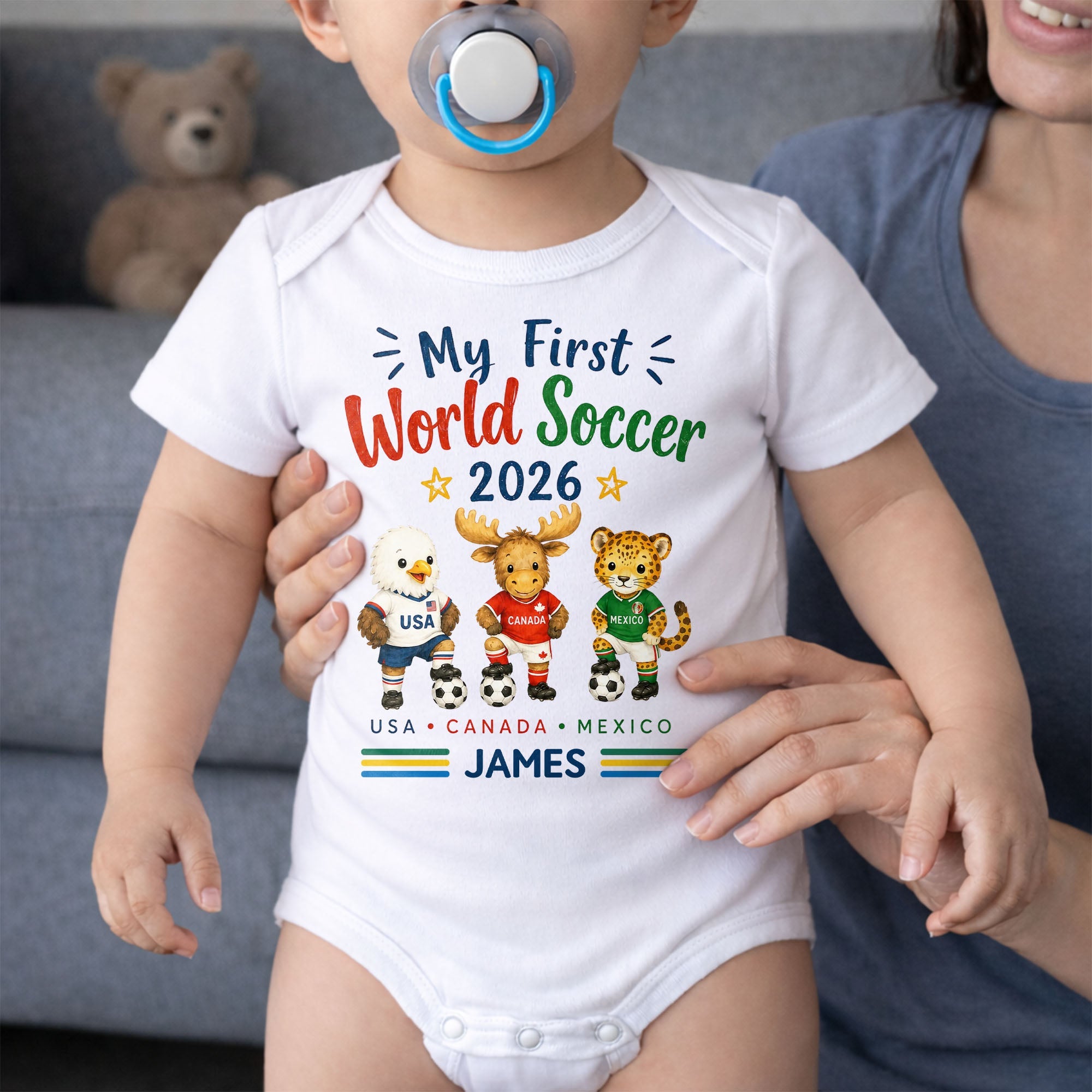 Personalized Baby Onesie Custom Name Soccer Gift for Kids Baby Onesie GradoCreations
