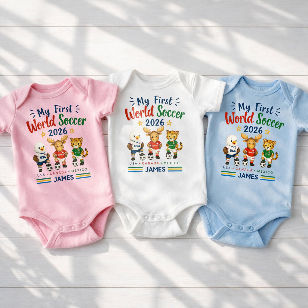 Personalized Baby Onesie Custom Name Soccer Gift for Kids Baby Onesie GradoCreations