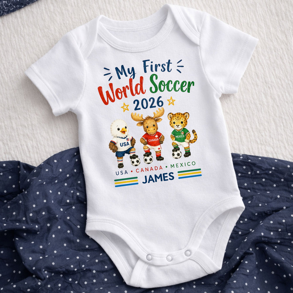 Personalized Baby Onesie Custom Name Soccer Gift for Kids Baby Onesie GradoCreations
