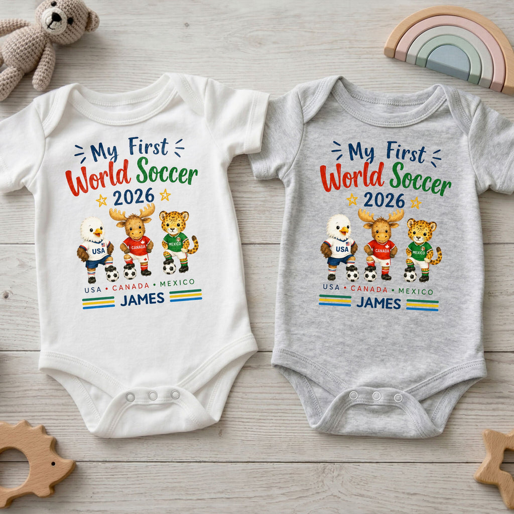 Personalized Baby Onesie Custom Name Soccer Gift for Kids Baby Onesie GradoCreations