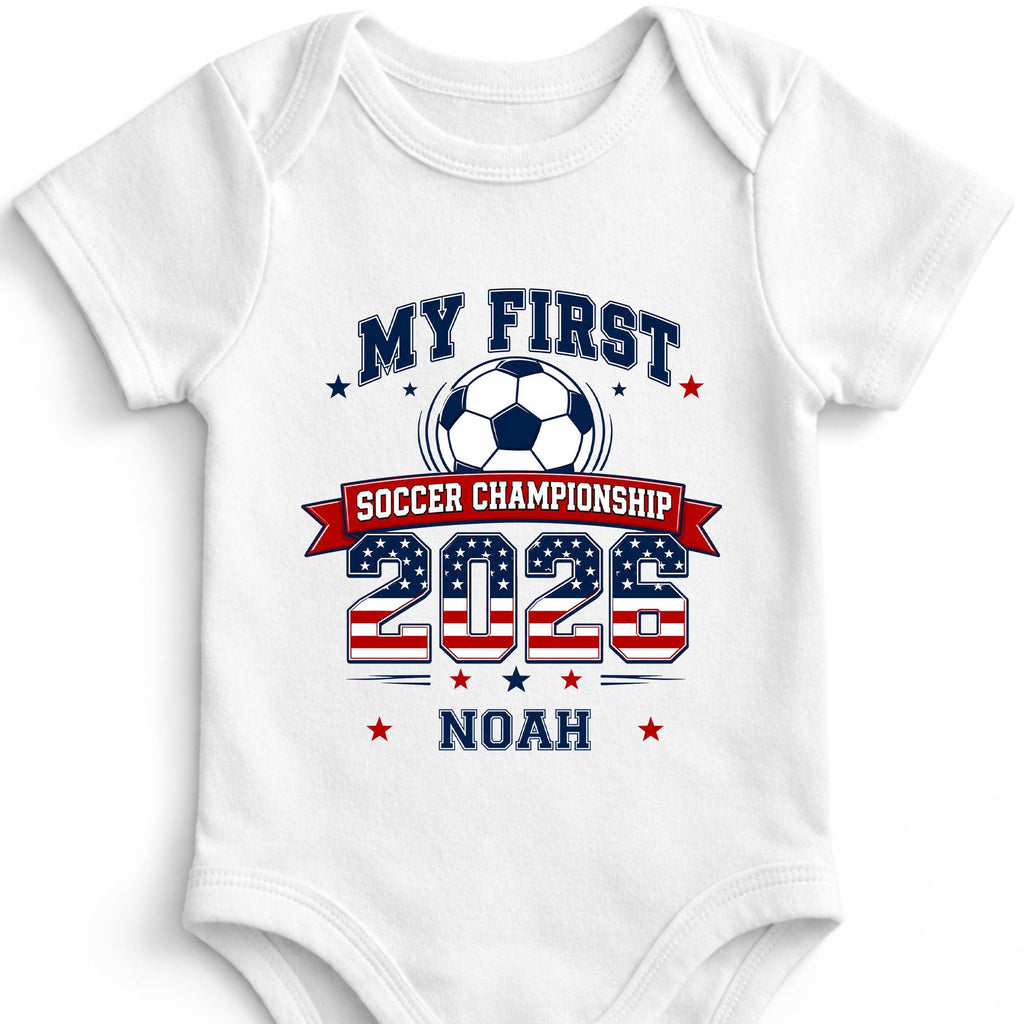 Personalized Baby Onesie My First Soccer Championship Gift