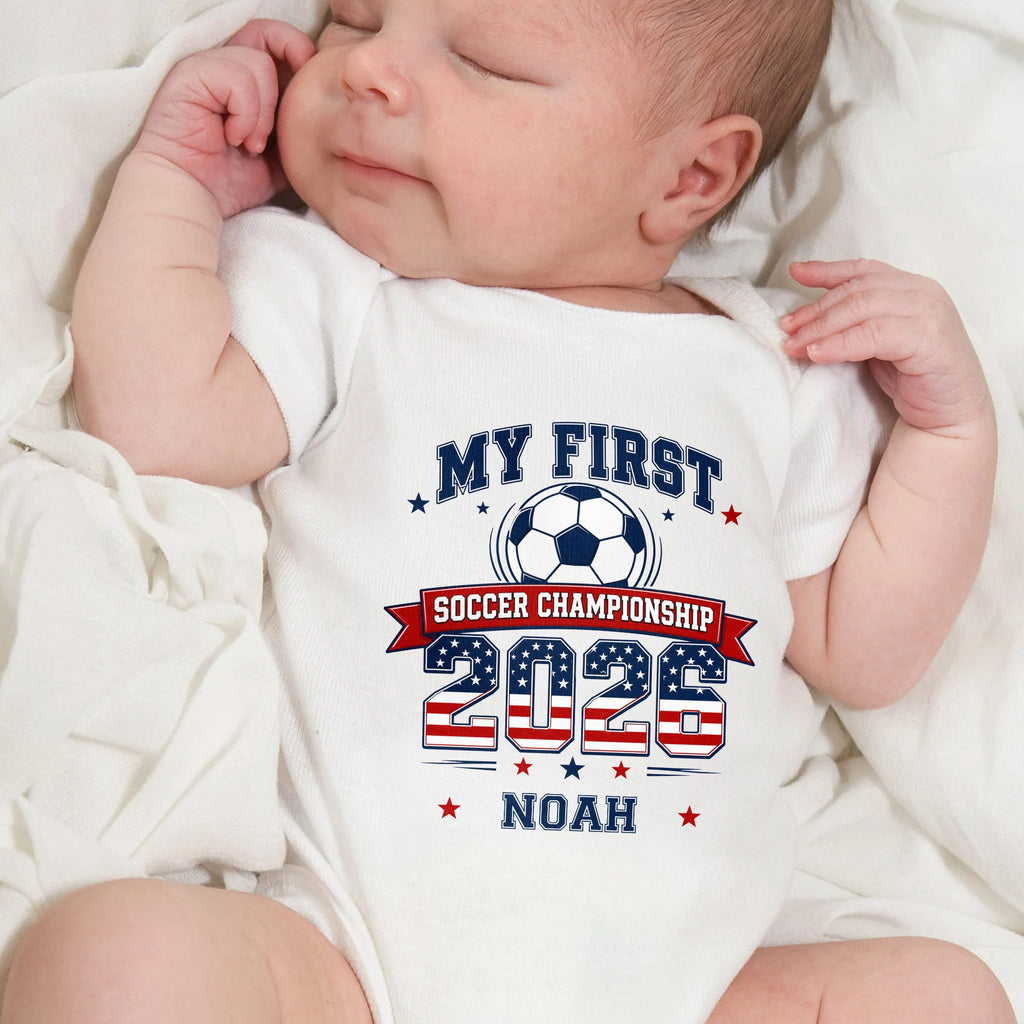 Personalized Baby Onesie My First Soccer Championship Gift