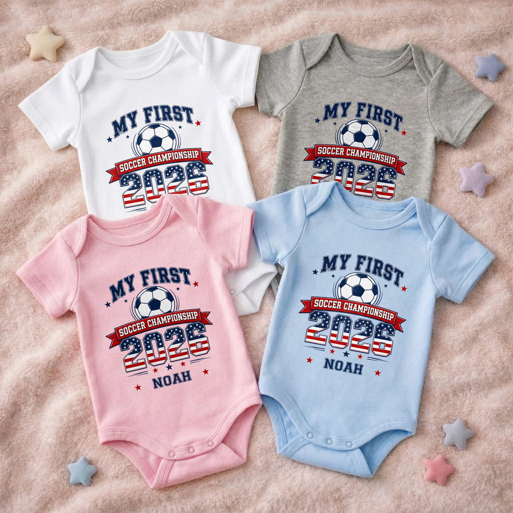 Personalized Baby Onesie My First Soccer Championship Gift